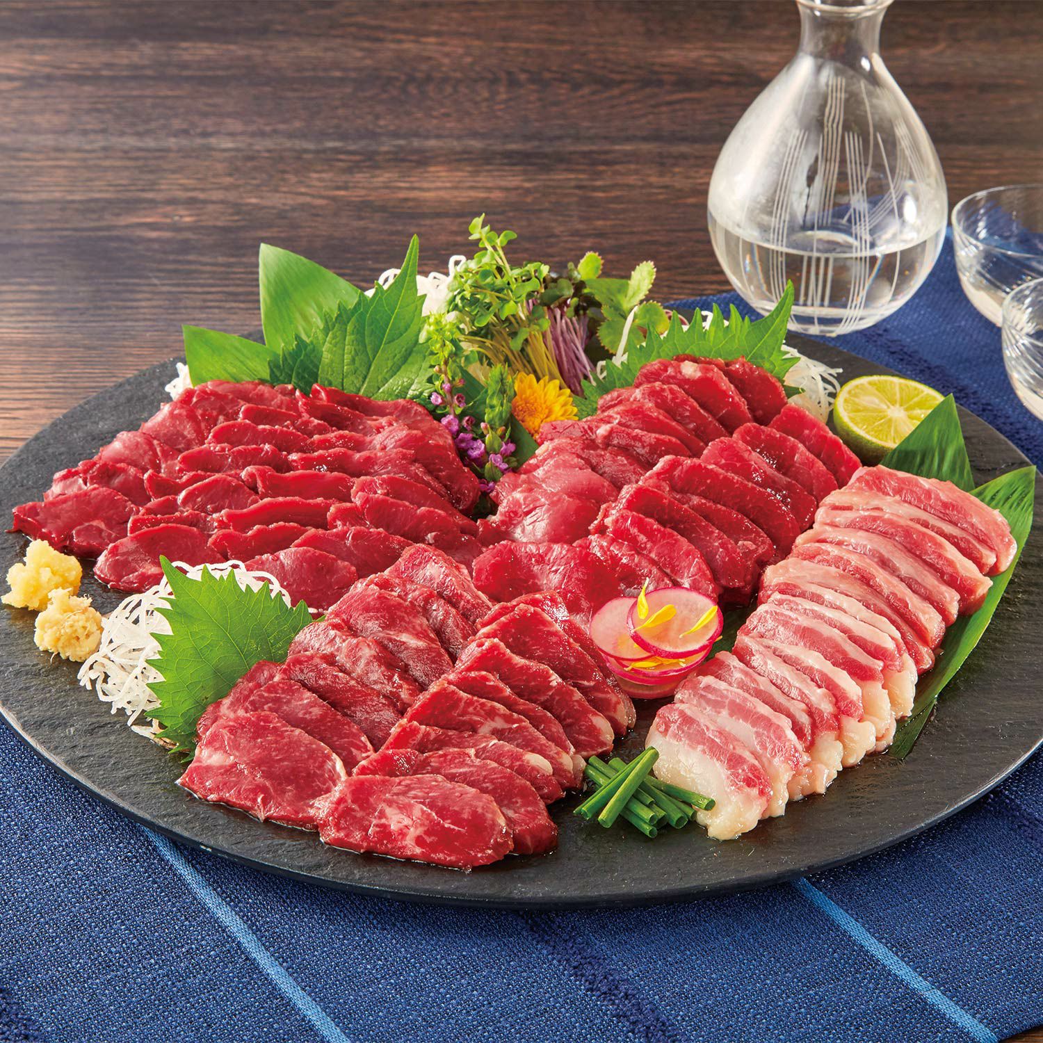 冷凍便】【国産】特選馬刺し食べ比べセット(10人前) | おとりよせ村